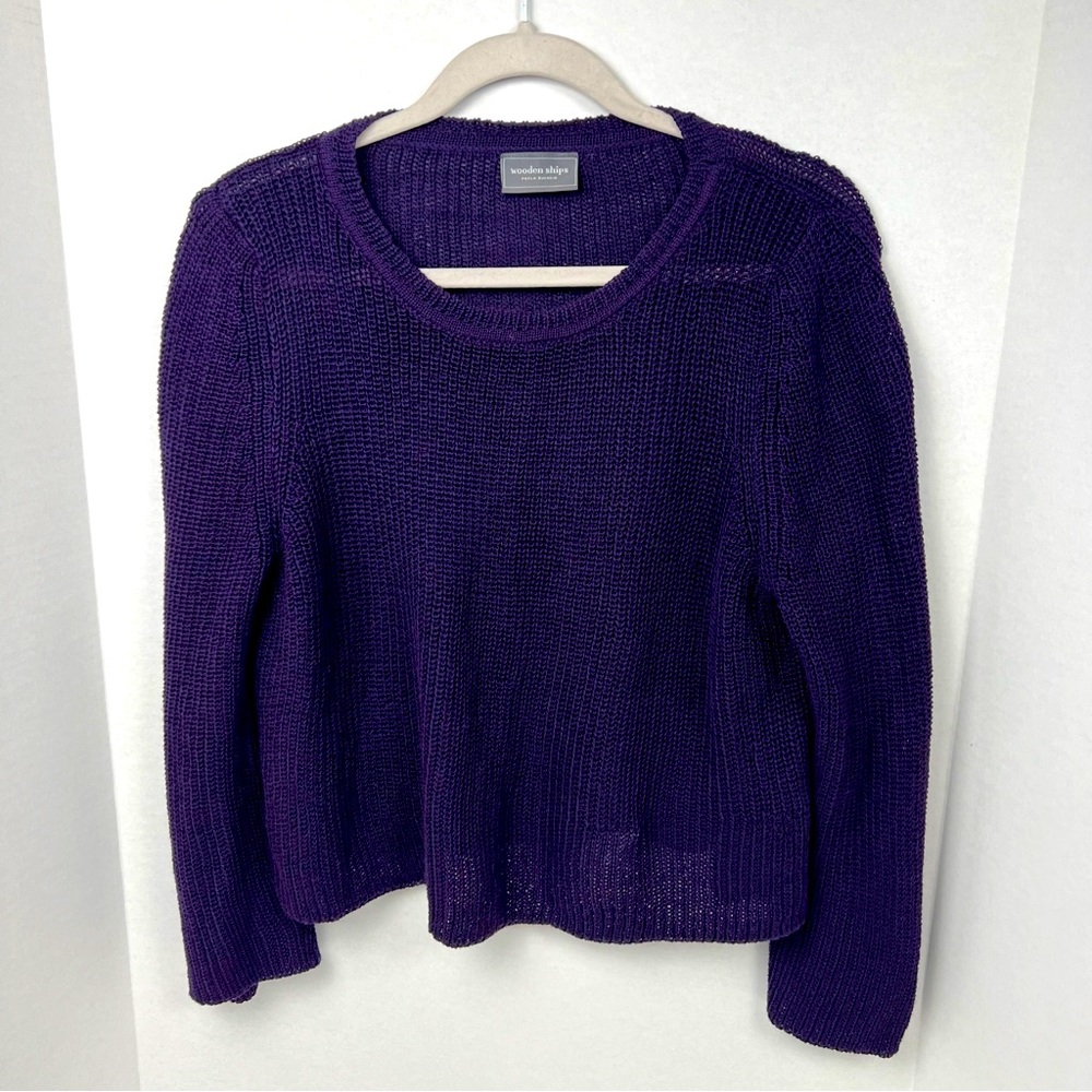 Wooden ships Marina Crewneck cotton Mercer XS/S  in eggplant